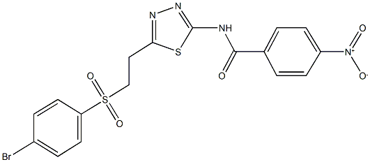 N-(5-{2-[(4-bromophenyl)sulfonyl]ethyl}-1,3,4-thiadiazol-2-yl)-4-nitrobenzamide Structure