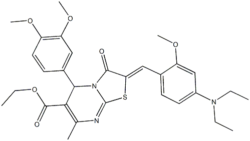ethyl 2-[4-(diethylamino)-2-methoxybenzylidene]-5-(3,4-dimethoxyphenyl)-7-methyl-3-oxo-2,3-dihydro-5H-[1,3]thiazolo[3,2-a]pyrimidine-6-carboxylate Structure