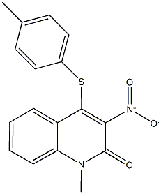 3-nitro-1-methyl-4-[(4-methylphenyl)sulfanyl]quinolin-2(1H)-one 구조식 이미지