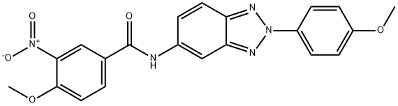 3-nitro-4-methoxy-N-[2-(4-methoxyphenyl)-2H-1,2,3-benzotriazol-5-yl]benzamide 구조식 이미지