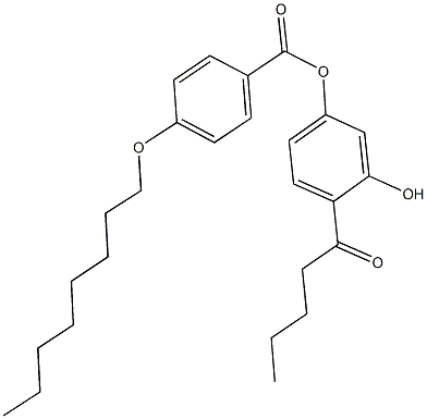 3-hydroxy-4-pentanoylphenyl 4-(octyloxy)benzoate 구조식 이미지