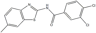 3,4-dichloro-N-(6-methyl-1,3-benzothiazol-2-yl)benzamide 구조식 이미지