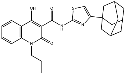 N-[4-(1-adamantyl)-1,3-thiazol-2-yl]-4-hydroxy-2-oxo-1-propyl-1,2-dihydro-3-quinolinecarboxamide Structure