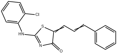 2-[(2-chlorophenyl)imino]-5-(3-phenyl-2-propenylidene)-1,3-thiazolidin-4-one 구조식 이미지