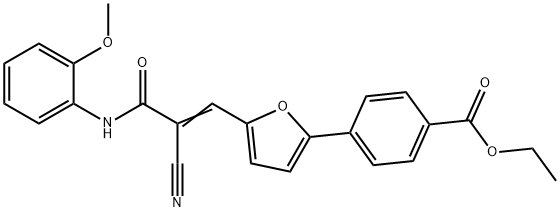 ethyl 4-{5-[2-cyano-3-(2-methoxyanilino)-3-oxo-1-propenyl]-2-furyl}benzoate 구조식 이미지