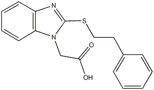 {2-[(2-phenylethyl)sulfanyl]-1H-benzimidazol-1-yl}acetic acid 구조식 이미지