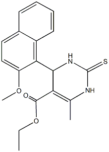 ethyl 4-(2-methoxy-1-naphthyl)-6-methyl-2-thioxo-1,2,3,4-tetrahydro-5-pyrimidinecarboxylate Structure