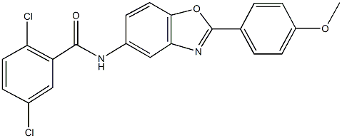 2,5-dichloro-N-{2-[4-(methyloxy)phenyl]-1,3-benzoxazol-5-yl}benzamide Structure