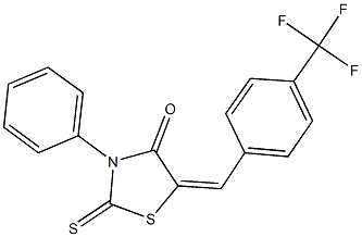 3-phenyl-2-thioxo-5-[4-(trifluoromethyl)benzylidene]-1,3-thiazolidin-4-one 구조식 이미지