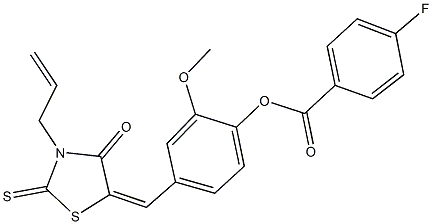 4-[(3-allyl-4-oxo-2-thioxo-1,3-thiazolidin-5-ylidene)methyl]-2-methoxyphenyl 4-fluorobenzoate 구조식 이미지