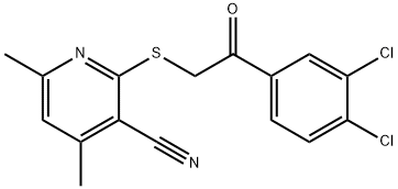 2-{[2-(3,4-dichlorophenyl)-2-oxoethyl]sulfanyl}-4,6-dimethylnicotinonitrile Structure