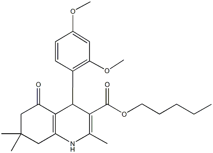 pentyl 4-[2,4-bis(methyloxy)phenyl]-2,7,7-trimethyl-5-oxo-1,4,5,6,7,8-hexahydroquinoline-3-carboxylate 구조식 이미지