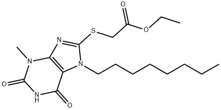 ethyl [(3-methyl-7-octyl-2,6-dioxo-2,3,6,7-tetrahydro-1H-purin-8-yl)sulfanyl]acetate Structure