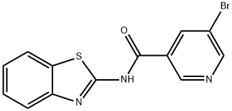 N-(1,3-benzothiazol-2-yl)-5-bromonicotinamide 구조식 이미지