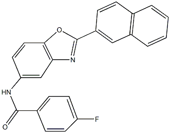 4-fluoro-N-(2-naphthalen-2-yl-1,3-benzoxazol-5-yl)benzamide 구조식 이미지