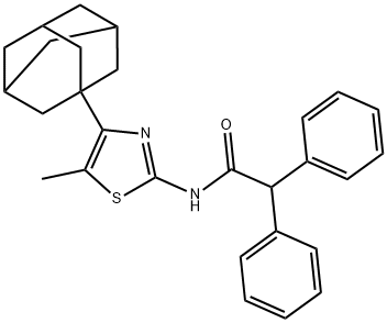 N-[4-(1-adamantyl)-5-methyl-1,3-thiazol-2-yl]-2,2-diphenylacetamide 구조식 이미지