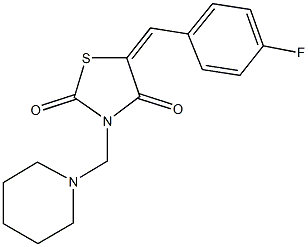 5-(4-fluorobenzylidene)-3-(1-piperidinylmethyl)-1,3-thiazolidine-2,4-dione Structure