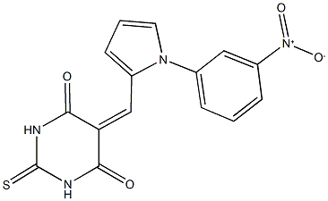 5-[(1-{3-nitrophenyl}-1H-pyrrol-2-yl)methylene]-2-thioxodihydropyrimidine-4,6(1H,5H)-dione 구조식 이미지