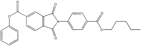 phenyl 1,3-dioxo-2-{4-[(pentyloxy)carbonyl]phenyl}-5-isoindolinecarboxylate Structure