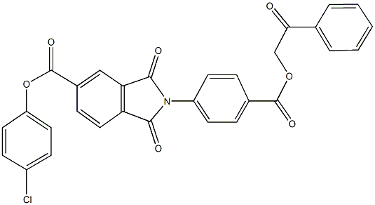 4-chlorophenyl 1,3-dioxo-2-{4-[(2-oxo-2-phenylethoxy)carbonyl]phenyl}-5-isoindolinecarboxylate Structure
