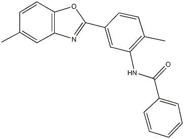 N-[2-methyl-5-(5-methyl-1,3-benzoxazol-2-yl)phenyl]benzamide 구조식 이미지