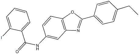 N-[2-(4-ethylphenyl)-1,3-benzoxazol-5-yl]-2-iodobenzamide 구조식 이미지