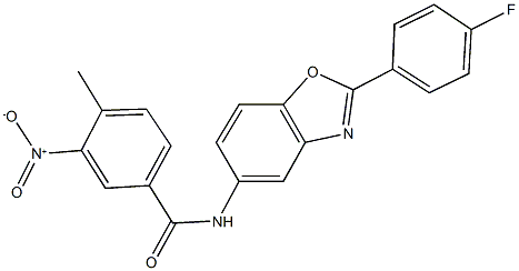 N-[2-(4-fluorophenyl)-1,3-benzoxazol-5-yl]-3-nitro-4-methylbenzamide 구조식 이미지