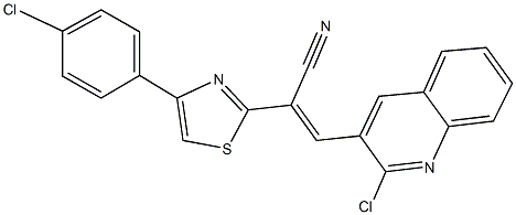 2-[4-(4-chlorophenyl)-1,3-thiazol-2-yl]-3-(2-chloro-3-quinolinyl)acrylonitrile 구조식 이미지