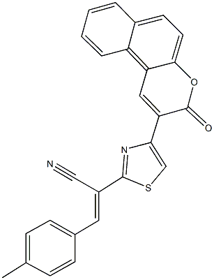 3-(4-methylphenyl)-2-[4-(3-oxo-3H-benzo[f]chromen-2-yl)-1,3-thiazol-2-yl]acrylonitrile 구조식 이미지