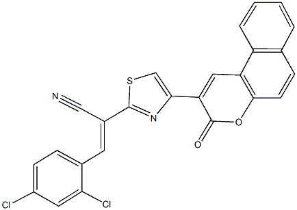 3-(2,4-dichlorophenyl)-2-[4-(3-oxo-3H-benzo[f]chromen-2-yl)-1,3-thiazol-2-yl]acrylonitrile 구조식 이미지