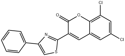 6,8-dichloro-3-(4-phenyl-1,3-thiazol-2-yl)-2H-chromen-2-one 구조식 이미지
