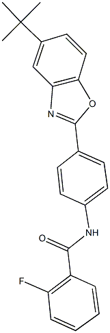 N-[4-(5-tert-butyl-1,3-benzoxazol-2-yl)phenyl]-2-fluorobenzamide 구조식 이미지