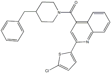 4-[(4-benzyl-1-piperidinyl)carbonyl]-2-(5-chloro-2-thienyl)quinoline 구조식 이미지