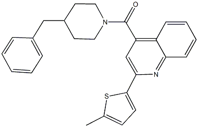 4-[(4-benzyl-1-piperidinyl)carbonyl]-2-(5-methyl-2-thienyl)quinoline 구조식 이미지