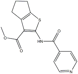 methyl 2-(isonicotinoylamino)-5,6-dihydro-4H-cyclopenta[b]thiophene-3-carboxylate 구조식 이미지