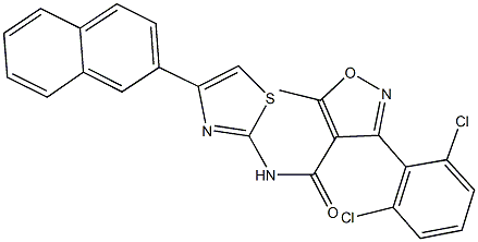 3-(2,6-dichlorophenyl)-5-methyl-N-[4-(2-naphthyl)-1,3-thiazol-2-yl]-4-isoxazolecarboxamide 구조식 이미지