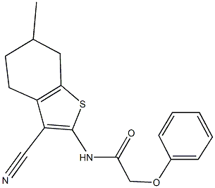 N-(3-cyano-6-methyl-4,5,6,7-tetrahydro-1-benzothien-2-yl)-2-phenoxyacetamide Structure