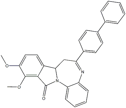 6-[1,1'-biphenyl]-4-yl-10,11-dimethoxy-7,7a-dihydro-12H-isoindolo[2,1-a][1,5]benzodiazepin-12-one Structure