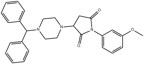 3-(4-benzhydryl-1-piperazinyl)-1-(3-methoxyphenyl)-2,5-pyrrolidinedione 구조식 이미지