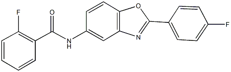 2-fluoro-N-[2-(4-fluorophenyl)-1,3-benzoxazol-5-yl]benzamide 구조식 이미지