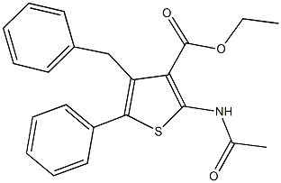 ethyl 2-(acetylamino)-4-benzyl-5-phenyl-3-thiophenecarboxylate 구조식 이미지