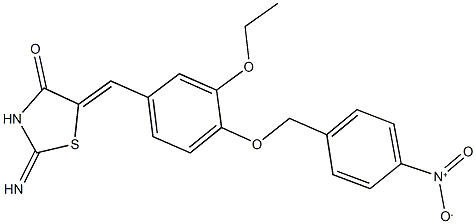 5-[3-ethoxy-4-({4-nitrobenzyl}oxy)benzylidene]-2-imino-1,3-thiazolidin-4-one 구조식 이미지