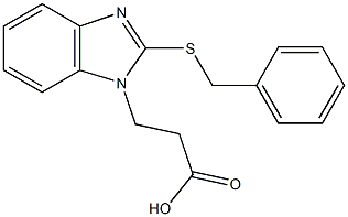 3-[2-(benzylsulfanyl)-1H-benzimidazol-1-yl]propanoic acid 구조식 이미지