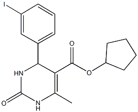 cyclopentyl 4-(3-iodophenyl)-6-methyl-2-oxo-1,2,3,4-tetrahydro-5-pyrimidinecarboxylate Structure