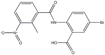 5-bromo-2-({3-nitro-2-methylbenzoyl}amino)benzoic acid Structure