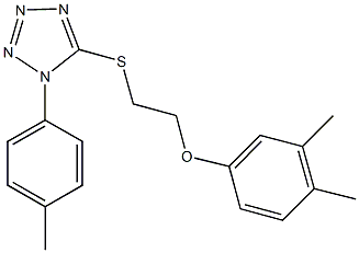 5-{[2-(3,4-dimethylphenoxy)ethyl]sulfanyl}-1-(4-methylphenyl)-1H-tetraazole 구조식 이미지