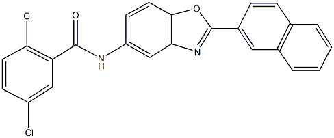 2,5-dichloro-N-[2-(2-naphthyl)-1,3-benzoxazol-5-yl]benzamide Structure