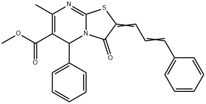 methyl 7-methyl-3-oxo-5-phenyl-2-(3-phenyl-2-propenylidene)-2,3-dihydro-5H-[1,3]thiazolo[3,2-a]pyrimidine-6-carboxylate Structure