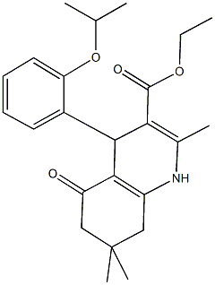 ethyl 4-(2-isopropoxyphenyl)-2,7,7-trimethyl-5-oxo-1,4,5,6,7,8-hexahydro-3-quinolinecarboxylate 구조식 이미지