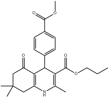 propyl 2,7,7-trimethyl-4-{4-[(methyloxy)carbonyl]phenyl}-5-oxo-1,4,5,6,7,8-hexahydroquinoline-3-carboxylate Structure